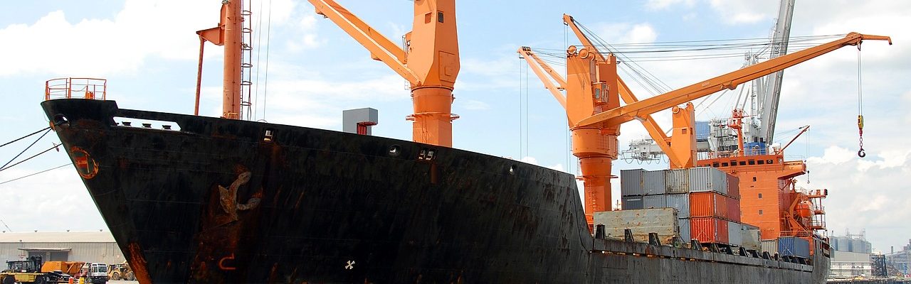 A cargo ship ready to sail