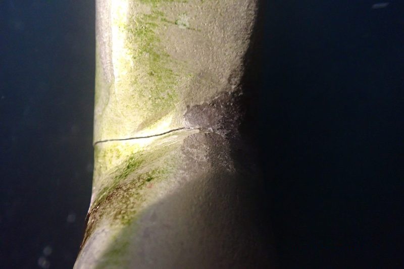 Crack found in a propeller blade