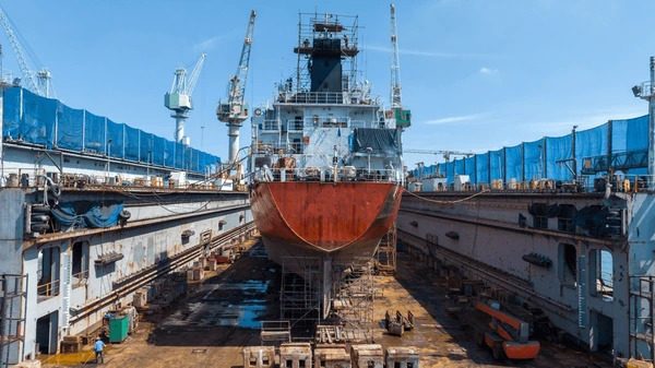 Vessel in drydock s