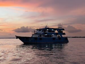 Thai Subsea dive boat at sunset
