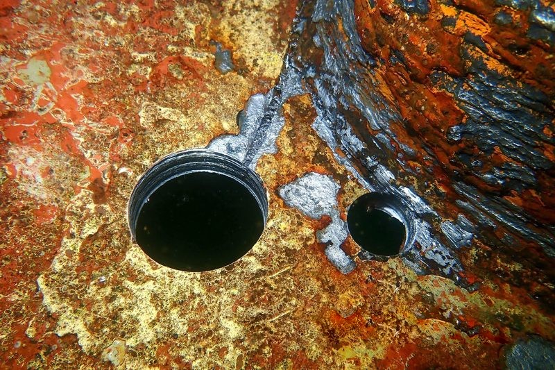 Propeller crack after drill stopping by TSS divers