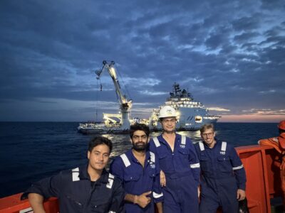 Thai Subsea offshore crew on deck in the Gulf of Thailand