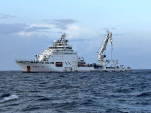 Offshore support vessel at sea