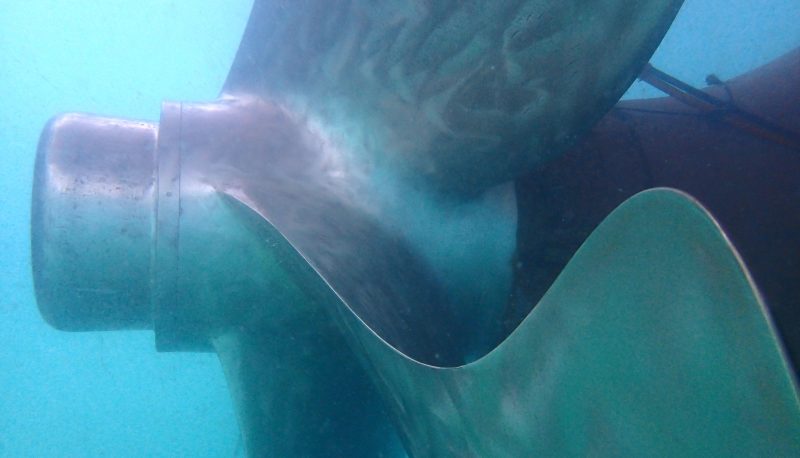 Propeller blades underwater