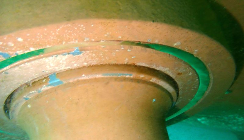 Rudder stock and niche area underwater