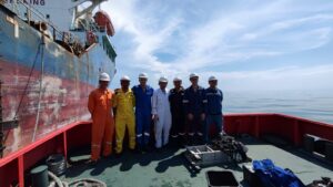 Thai Subsea team on the bow of a vessel