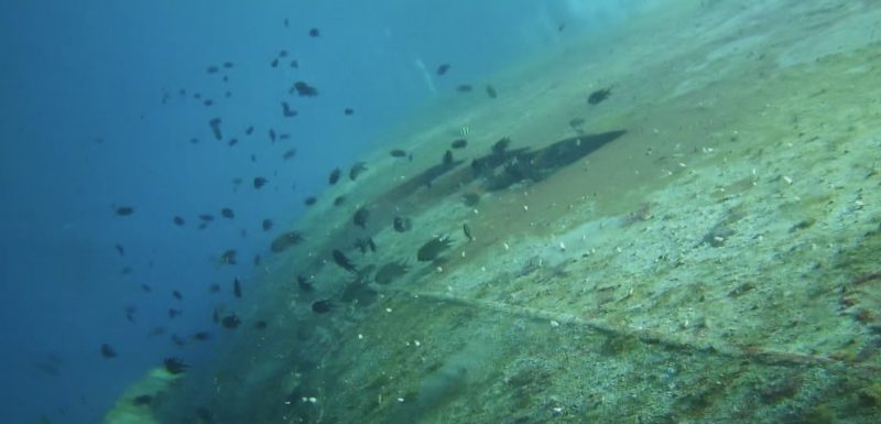 Underwater inspection of a hull in the Gulf of Thailand